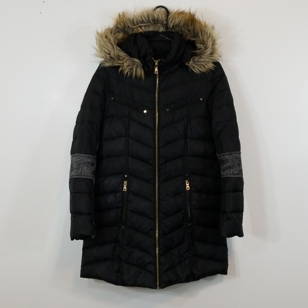 Sam Edelman Hooded Faux Fur Zip Up Parka Jacket